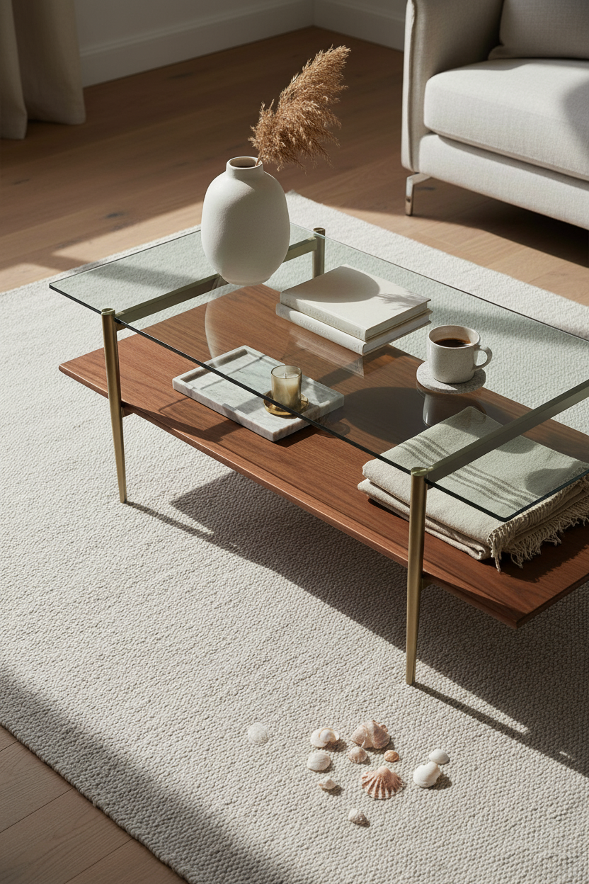 NOLA MID-CENTURY WALNUT COFFEE TABLE