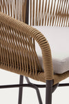 ARIANA BEIGE ROPE STOOL WITH GALVANISED STEEL LEGS