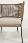 ELIZA ARMCHAIR IN BEIGE CORD WITH GALVANISED STEEL LEGS