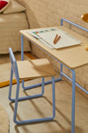 VERA ASH VENEER CHAIR WITH A BLUE METAL STRUCTURE