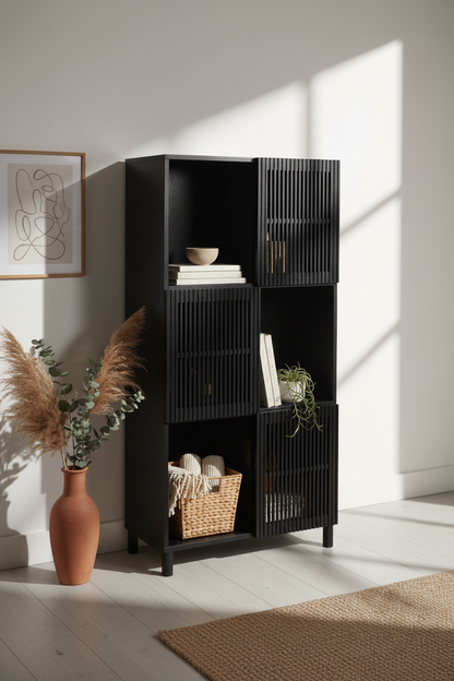 KIRA SHELF UNIT IN SOLID OAK WOOD AND OAK VENEER