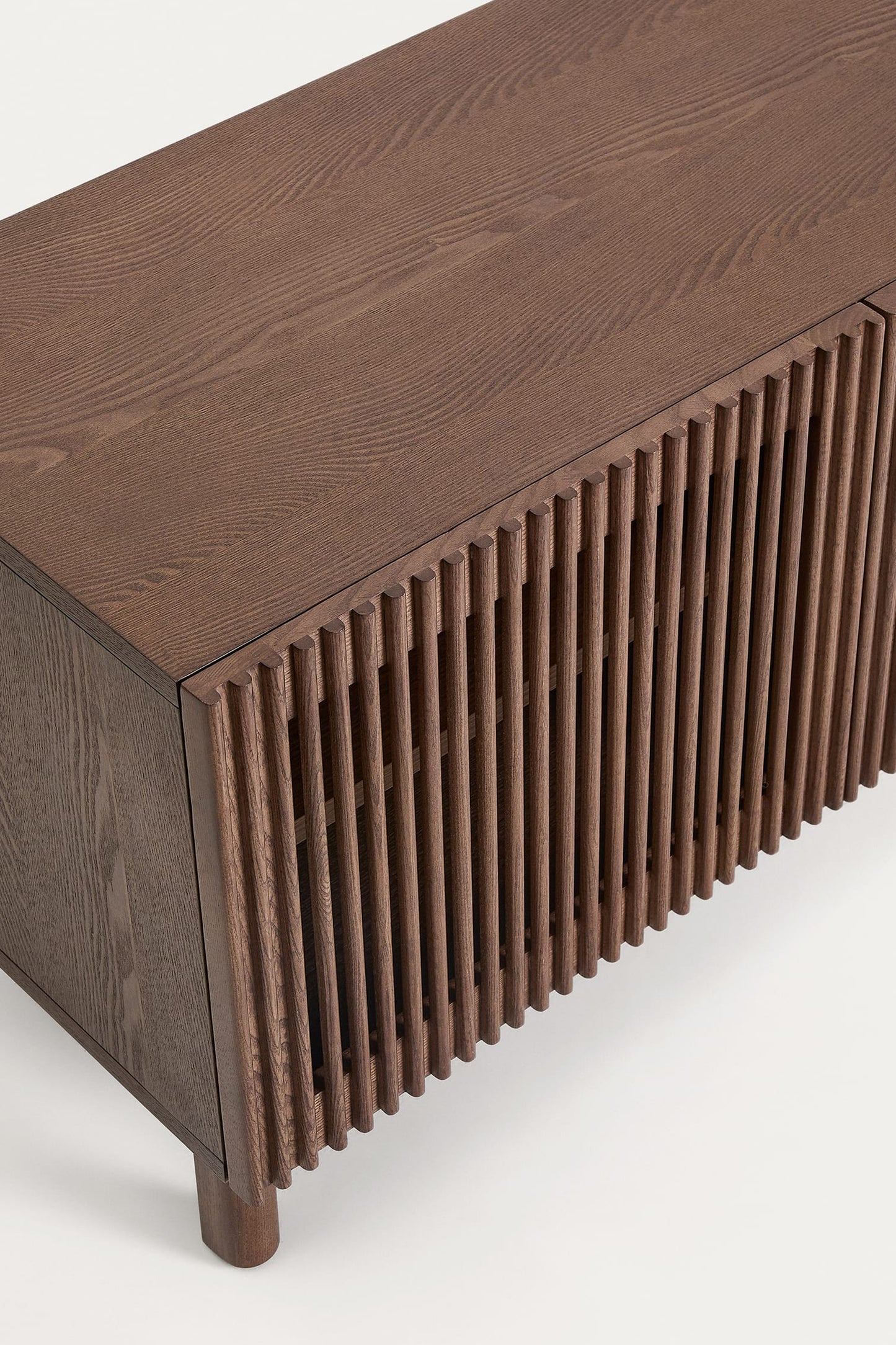 KIRA SHOE RACK IN OAK VENEER AND SOLID OAK WOOD WITH WALNUT FINISH