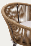 ARIANA BEIGE ROPE STOOL WITH GALVANISED STEEL LEGS