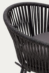 ARIANA BLACK ROPE STOOL WITH GALVANISED STEEL LEGS