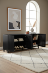 KIRA 4-DOOR SIDEBOARD IN BLACK SOLID OAK WOOD AND OAK VENEER
