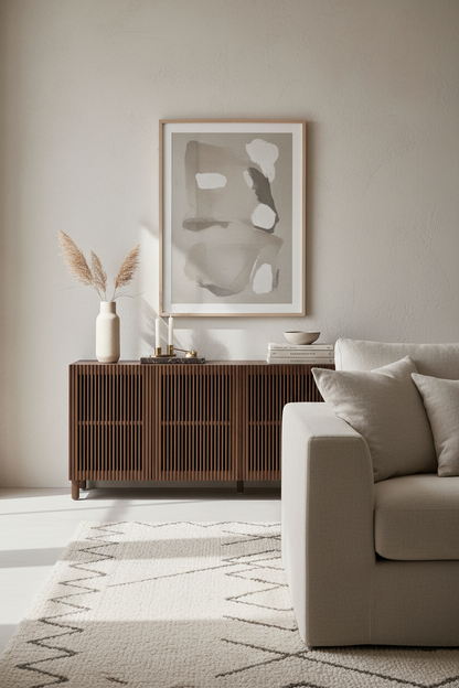 KIRA SIDEBOARD IN OAK VENEER AND SOLID OAK WOOD WITH WALNUT FINISH