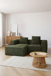 LILY 2 SEATER SOFA WITH LEFT-HAND CHAISE LONGUE IN GREEN