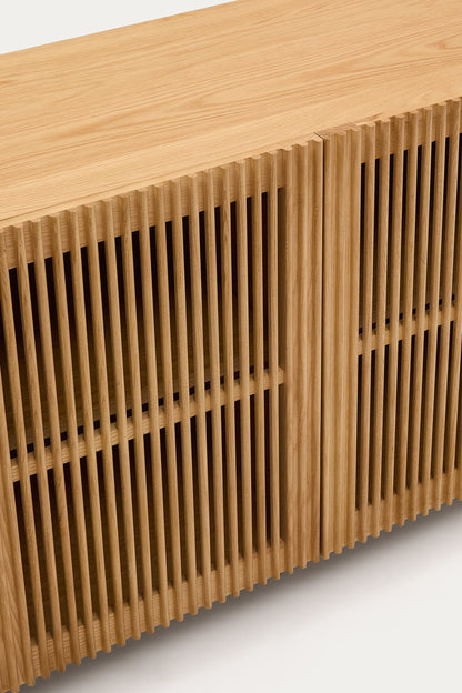 KIRA 4-DOOR SIDEBOARD IN SOLID OAK WOOD AND OAK VENEER