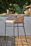 ARIANA BEIGE ROPE STOOL WITH GALVANISED STEEL LEGS