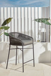 ARIANA BLACK ROPE STOOL WITH GALVANISED STEEL LEGS