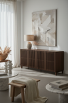 KIRA SIDEBOARD IN OAK VENEER AND SOLID OAK WOOD WITH WALNUT FINISH