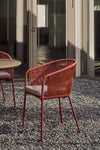 ARIANA RED ROPE CHAIR WITH GALVANISED STEEL LEGS