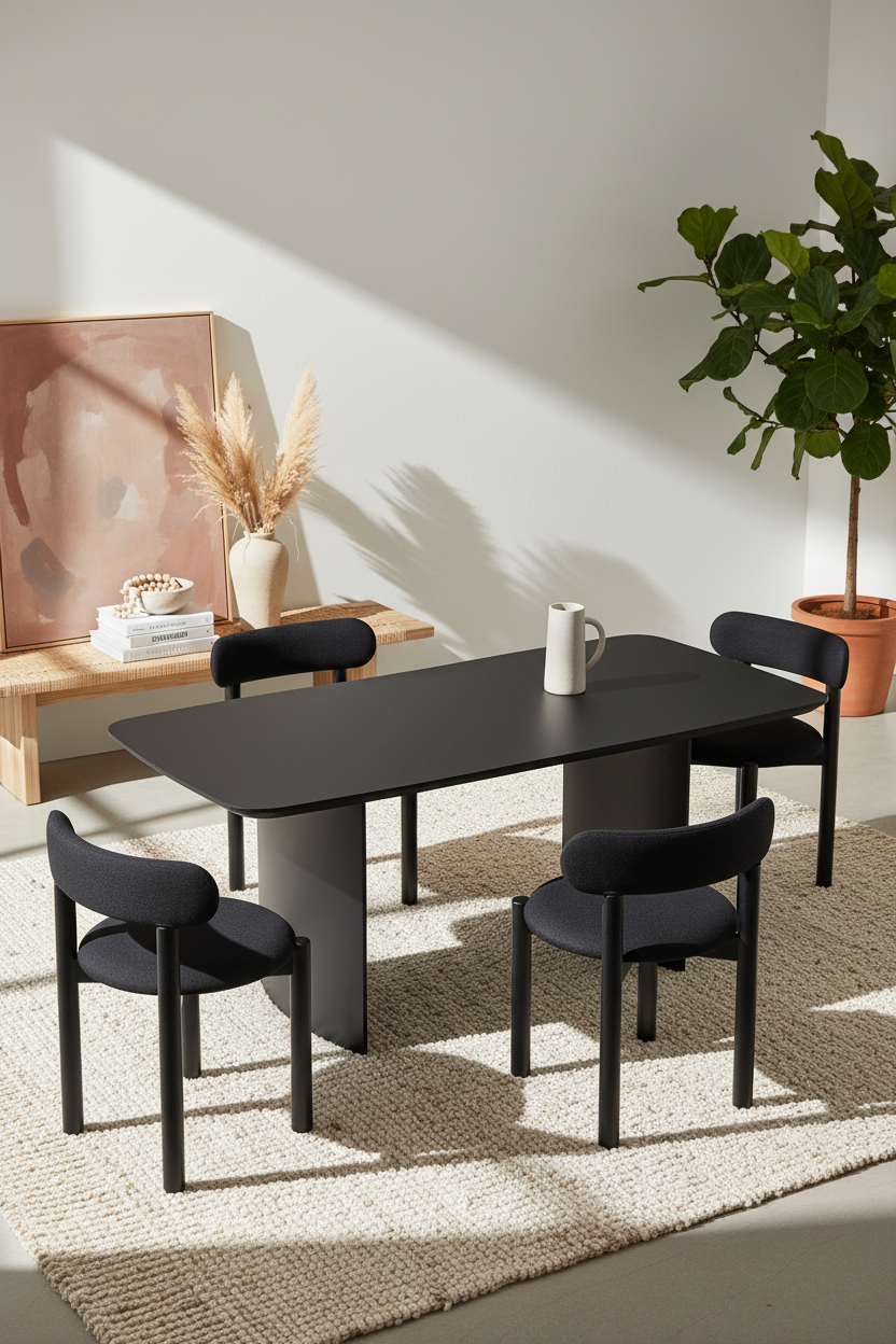 LITTO BLACK DINING TABLE