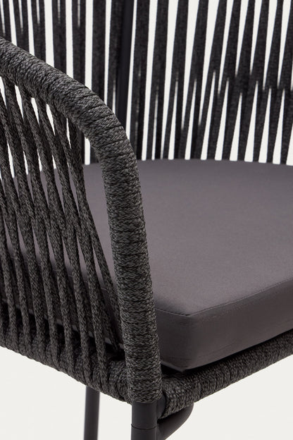 ARIANA BLACK ROPE CHAIR WITH GALVANISED STEEL LEGS