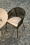 ARIANA GREEN ROPE CHAIR WITH GALVANISED STEEL LEGS