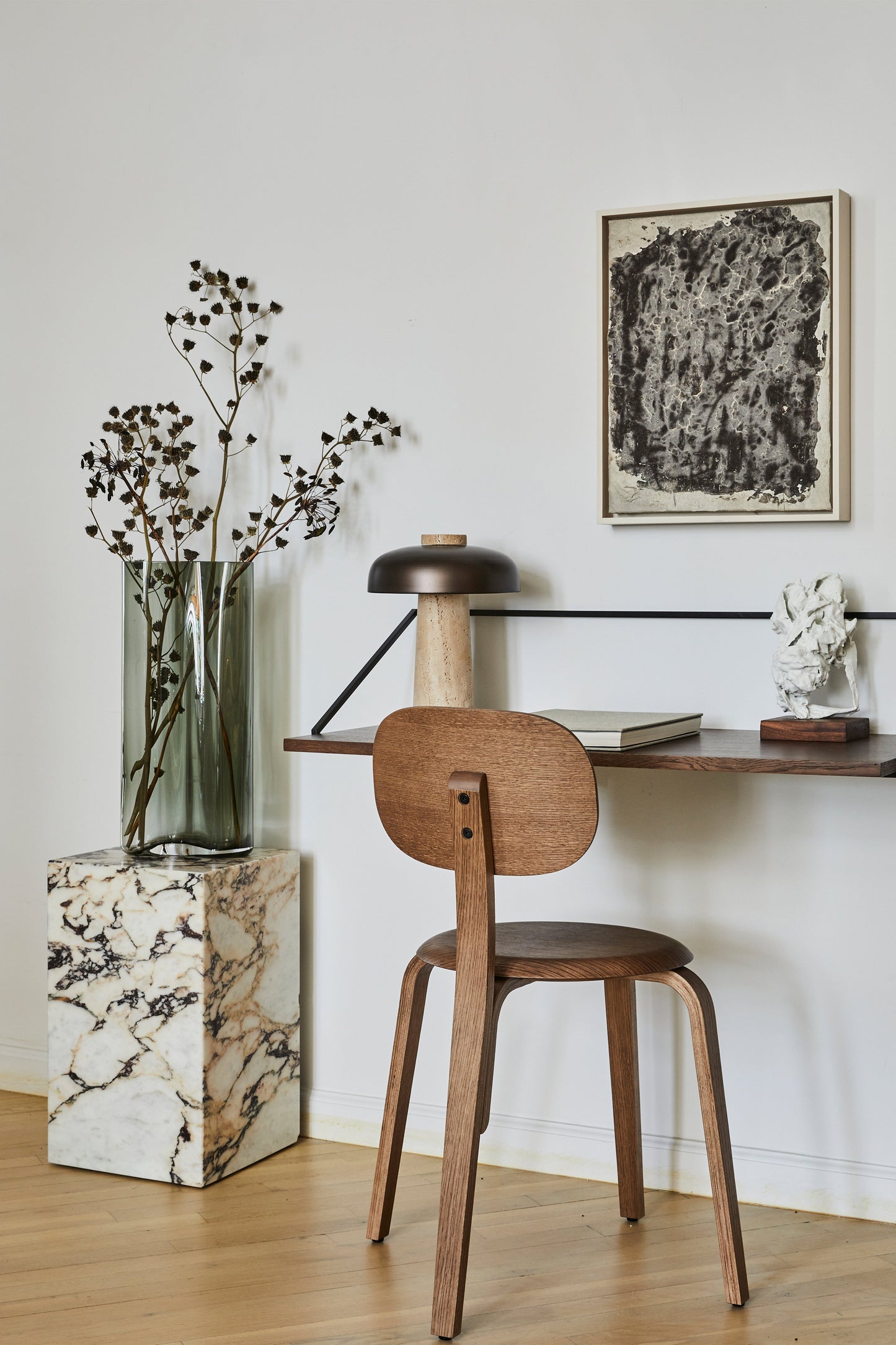 PLINTH TALL CALACATTA SIDE TABLE