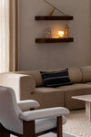 DARK BROWN NINA WOOD AND GLASS SHELF 80