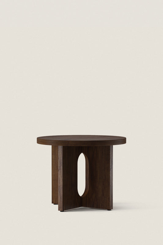 CIRCULAR WALNUT SIDE TABLE