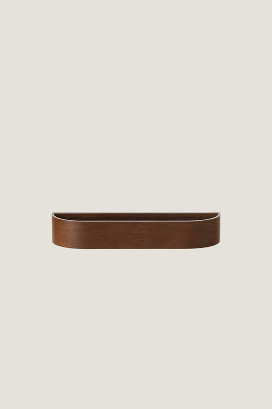 DARK BROWN NINA WOOD AND GLASS SHELF 50