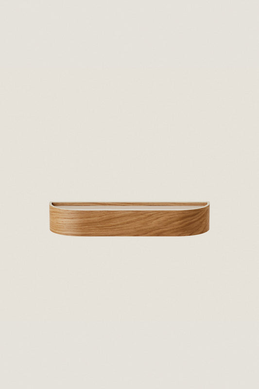 LIGHT BEIGE NINA WOOD AND GLASS SHELF 50