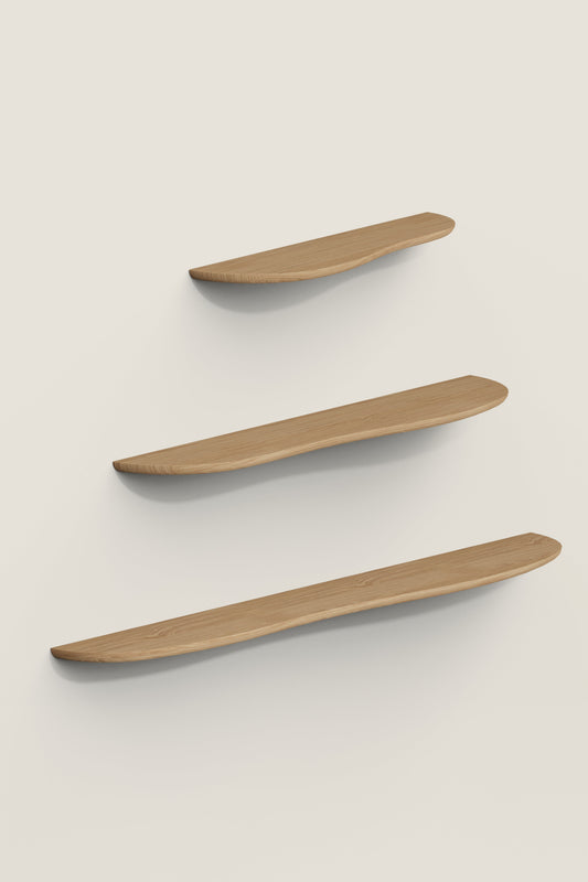 LIGHT BEIGE WAVE WOOD SHELF