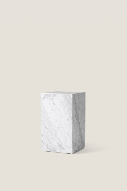 PLINTH TALL CARRARA SIDE TABLE