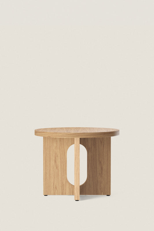 CIRCULAR NATURAL OAK SIDE TABLE