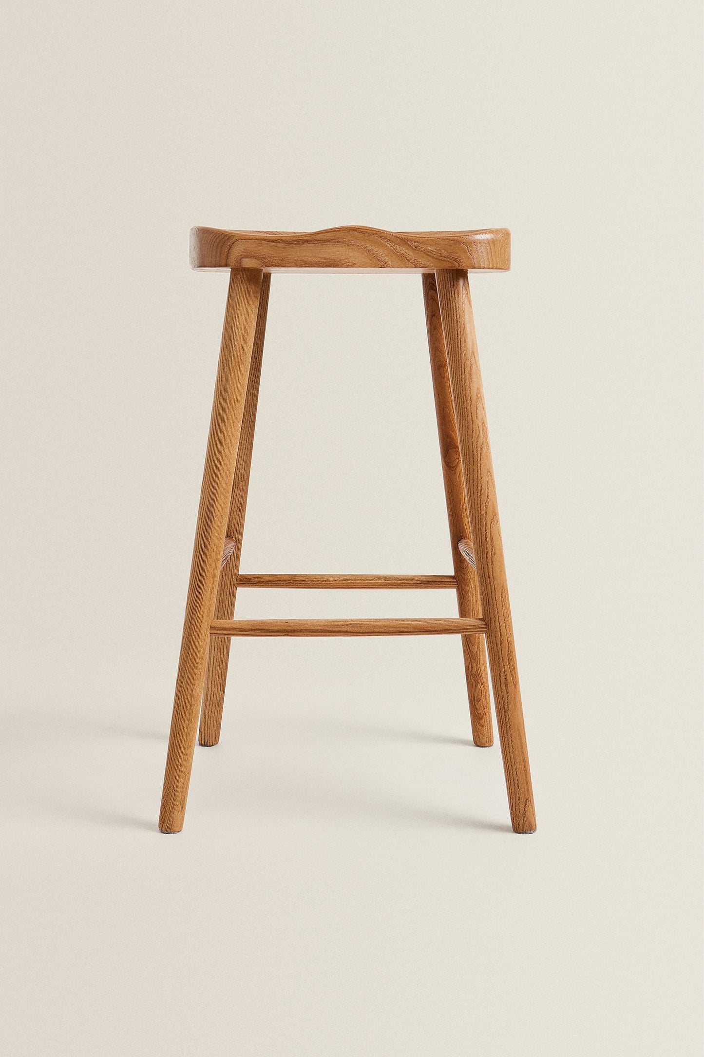 NATURAL OAK WOOD WAVE STOOL