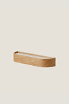 LIGHT BEIGE NINA WOOD AND GLASS SHELF 50