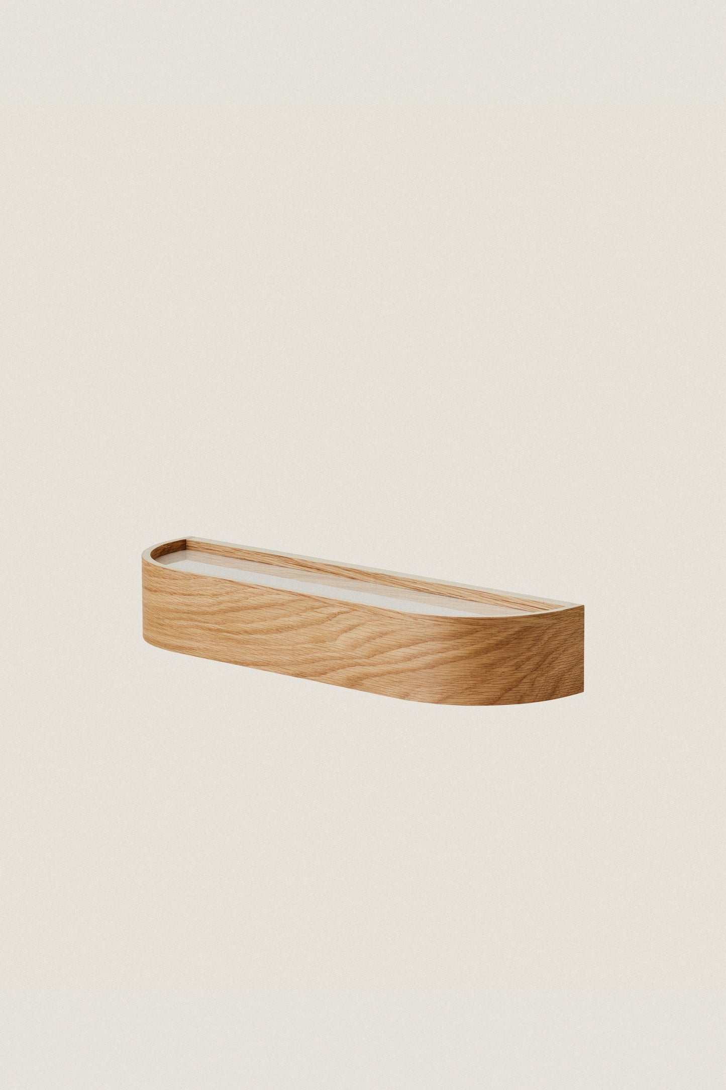 LIGHT BEIGE NINA WOOD AND GLASS SHELF 50