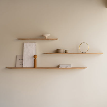 LIGHT BEIGE WAVE WOOD SHELF