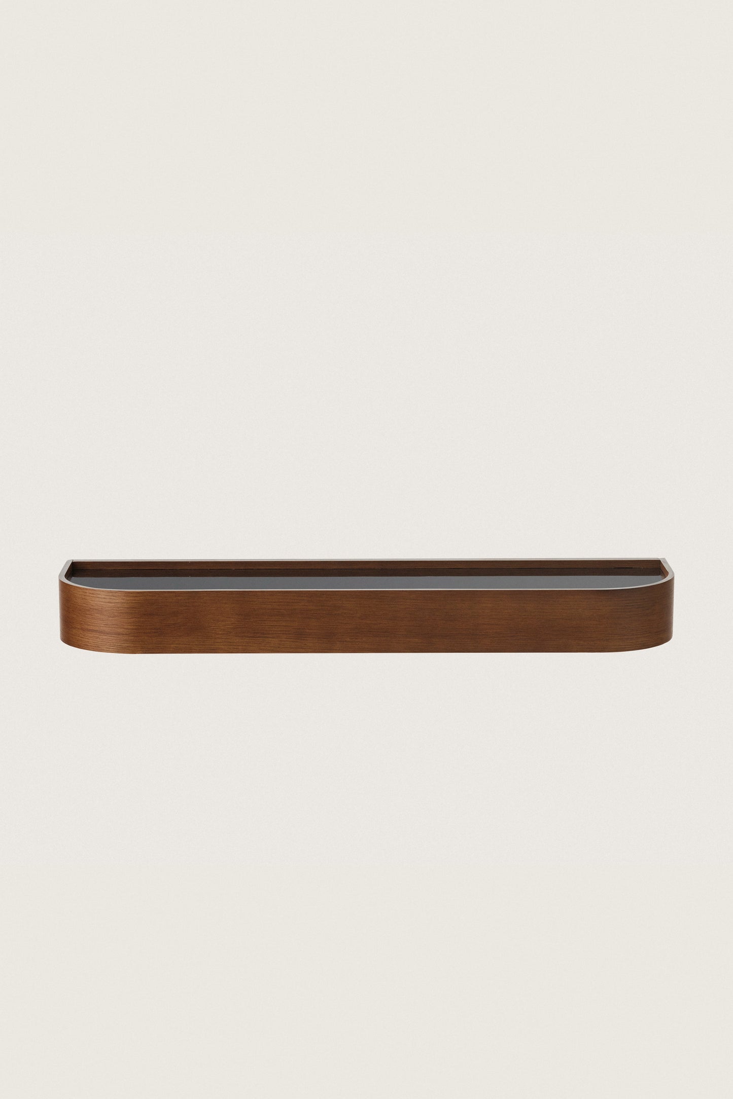 DARK BROWN NINA WOOD AND GLASS SHELF 80