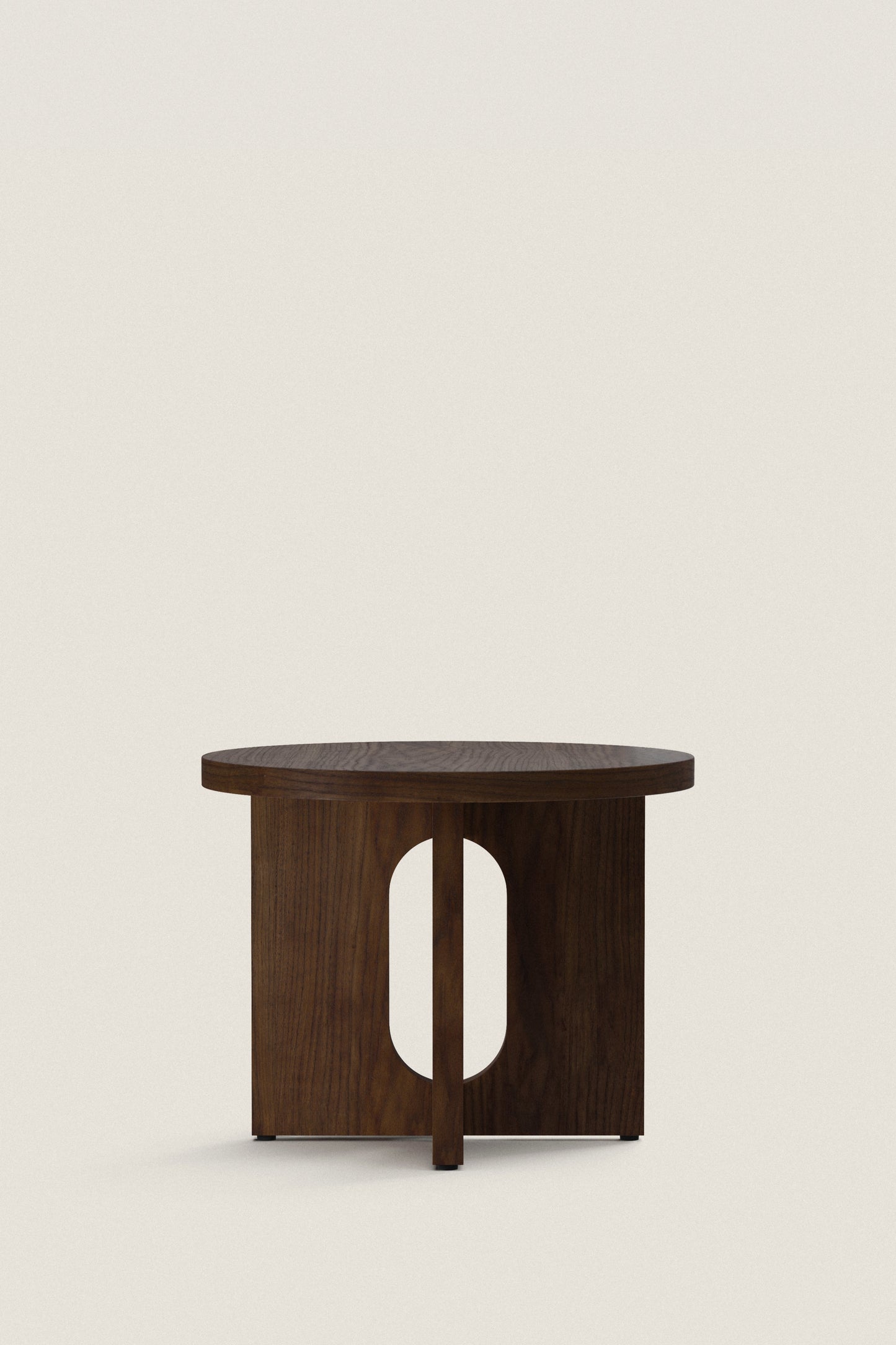 CIRCULAR WALNUT SIDE TABLE