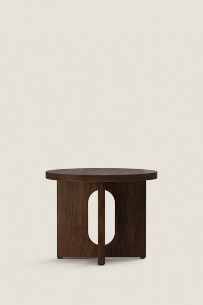 CIRCULAR WALNUT SIDE TABLE