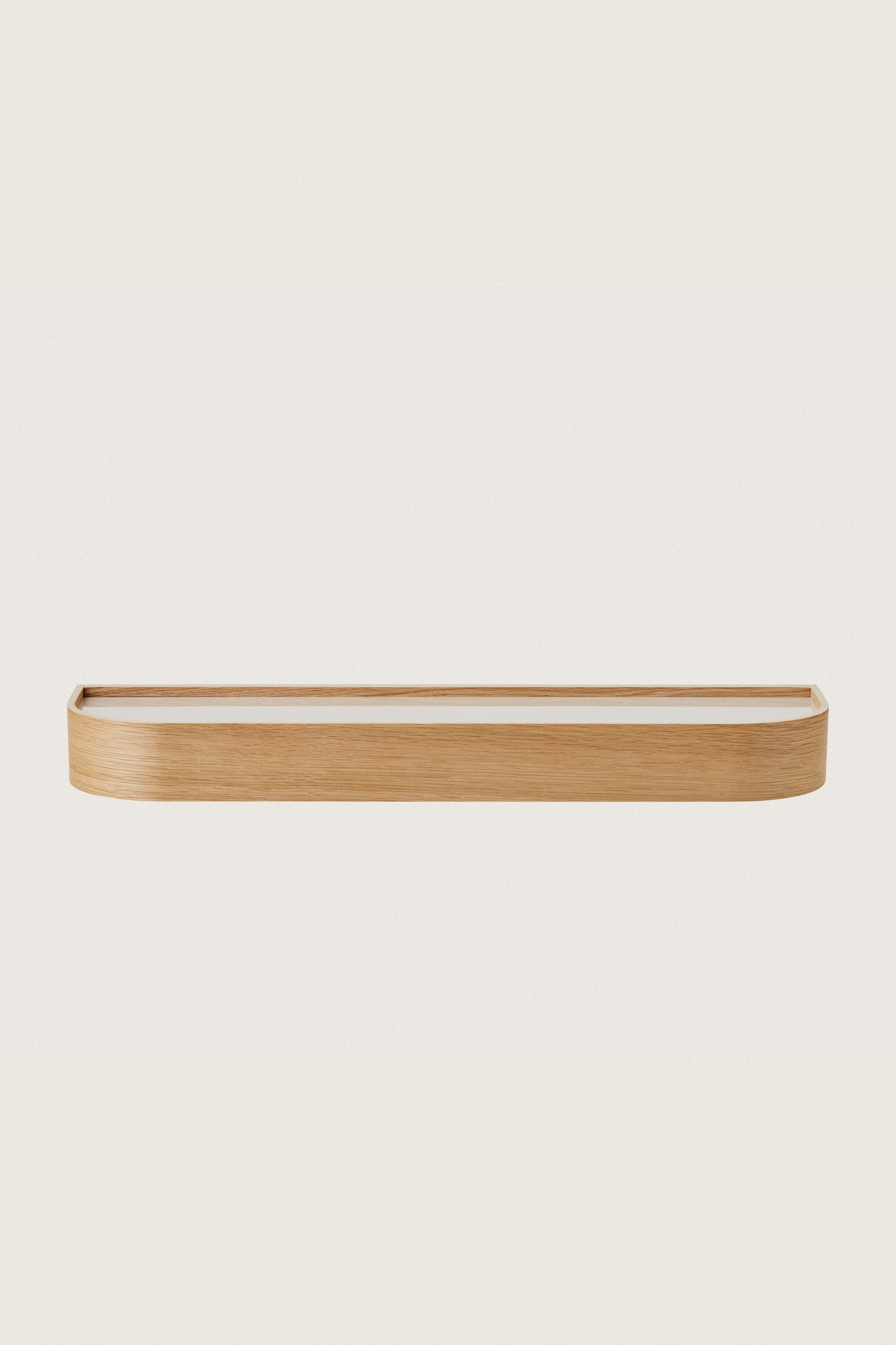 LIGHT BEIGE NINA WOOD AND GLASS SHELF 80