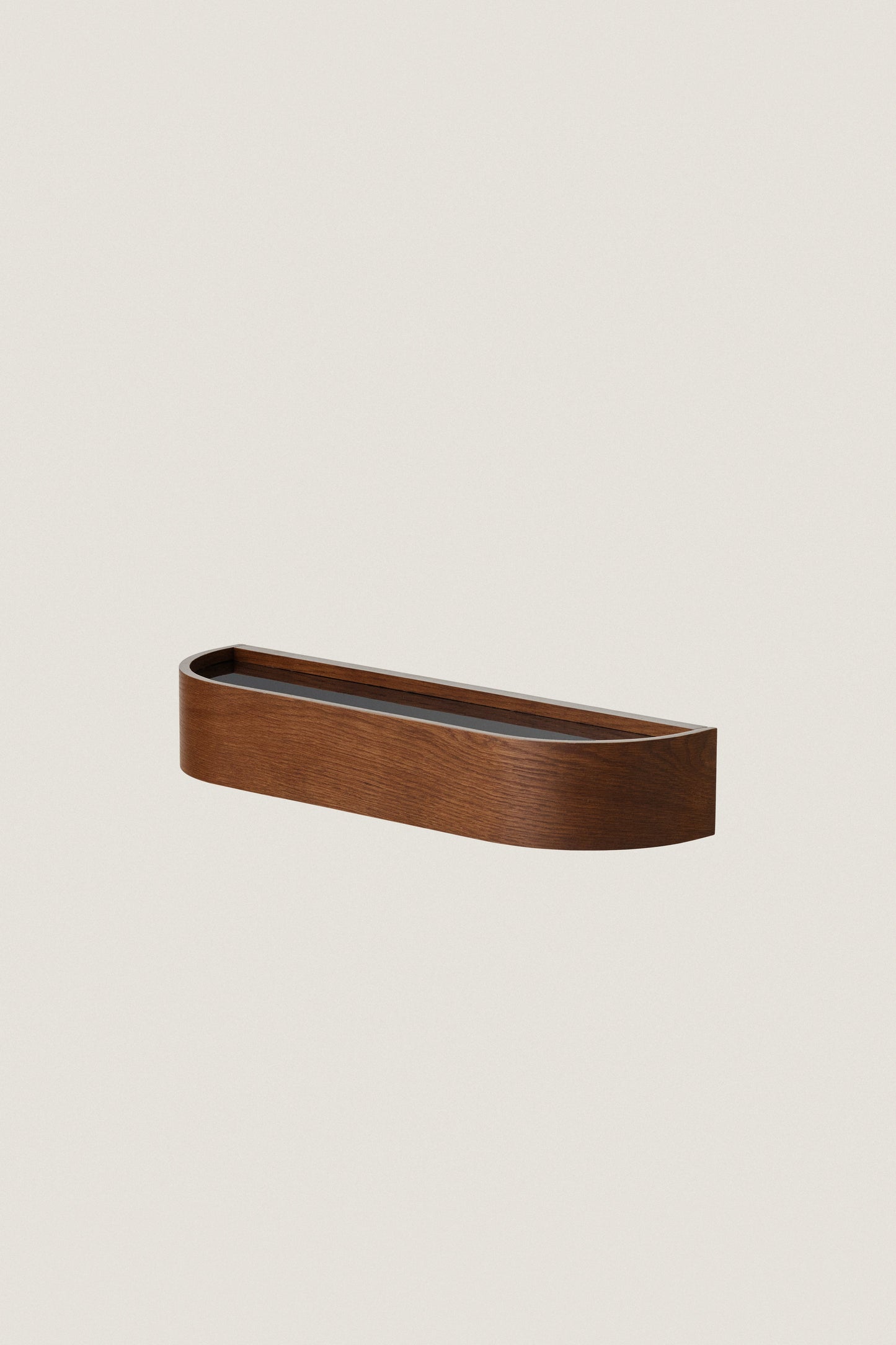 DARK BROWN NINA WOOD AND GLASS SHELF 50