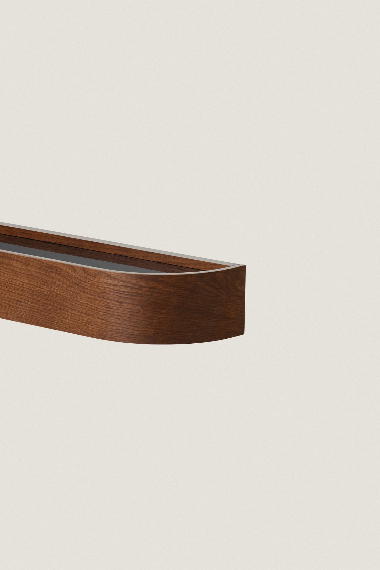 DARK BROWN NINA WOOD AND GLASS SHELF 50