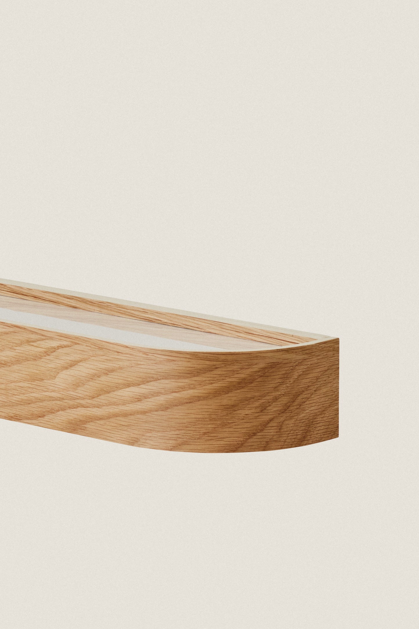 LIGHT BEIGE NINA WOOD AND GLASS SHELF 50