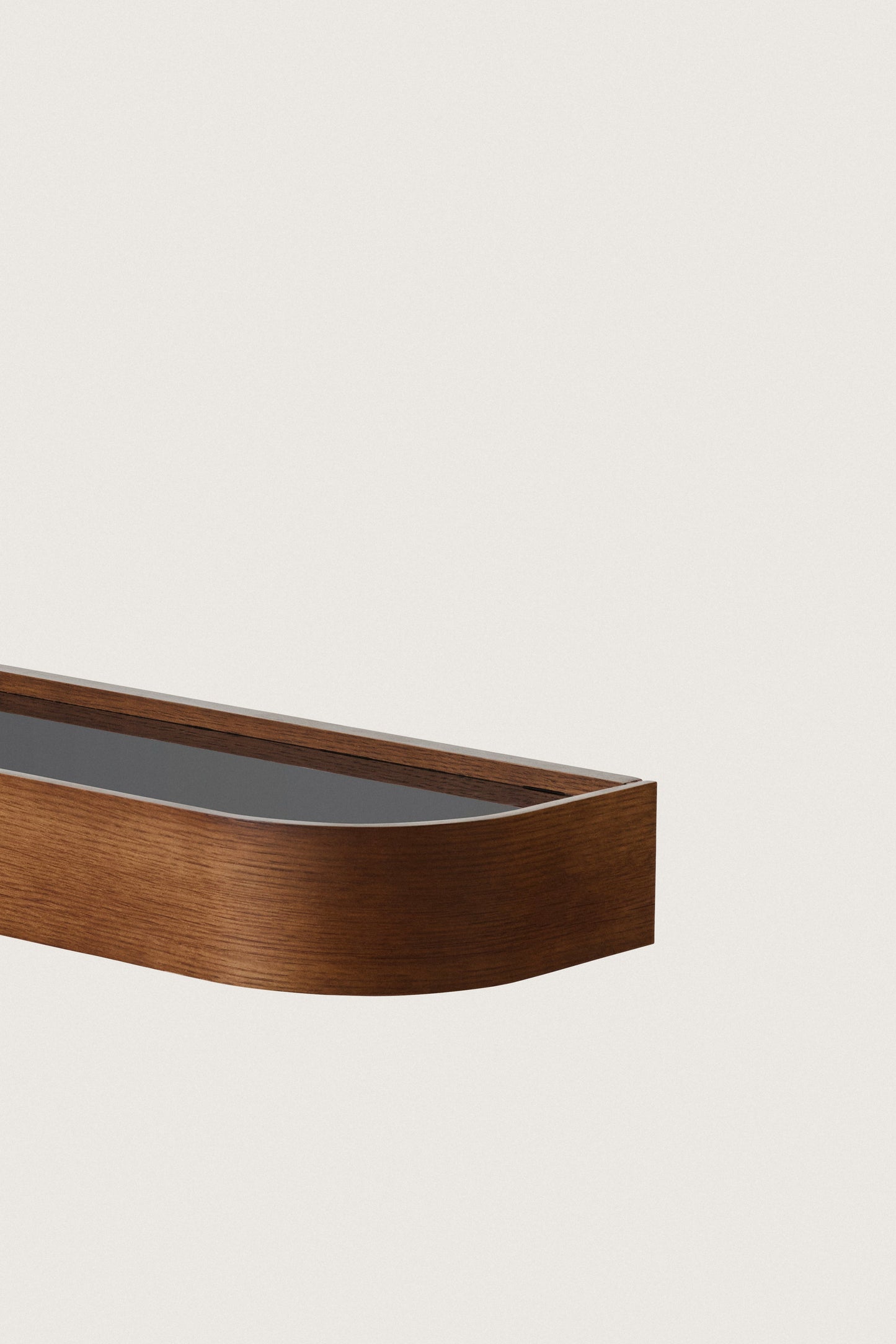 DARK BROWN NINA WOOD AND GLASS SHELF 80