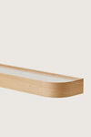 LIGHT BEIGE NINA WOOD AND GLASS SHELF 80
