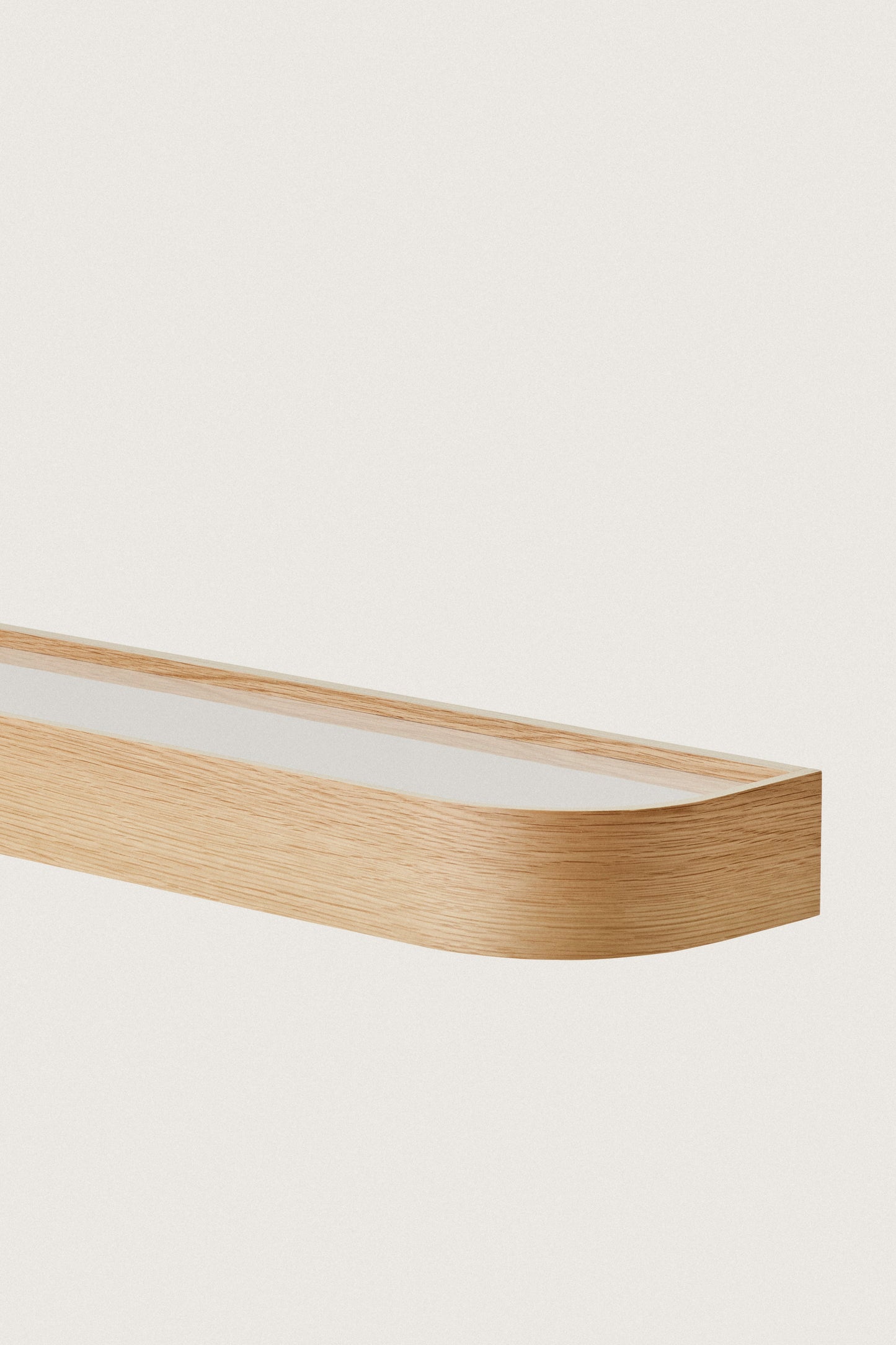 LIGHT BEIGE NINA WOOD AND GLASS SHELF 80