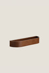DARK BROWN NINA WOOD AND GLASS SHELF 50