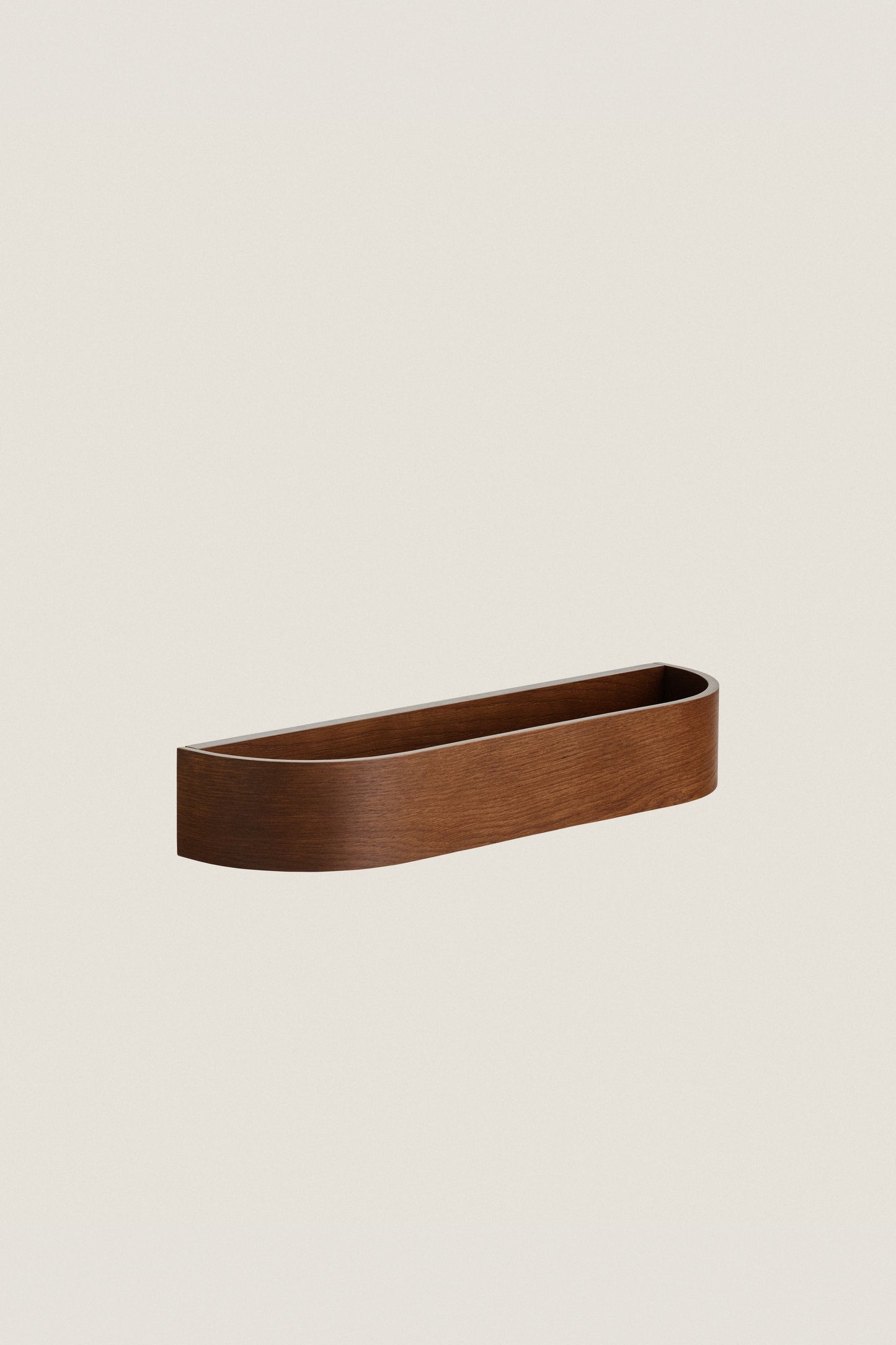DARK BROWN NINA WOOD AND GLASS SHELF 50