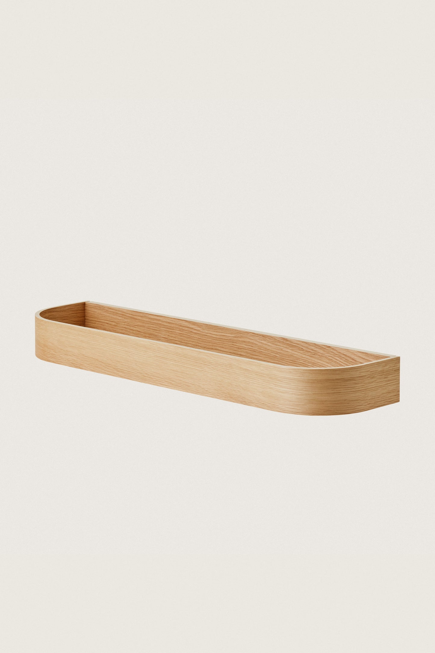 LIGHT BEIGE NINA WOOD AND GLASS SHELF 80