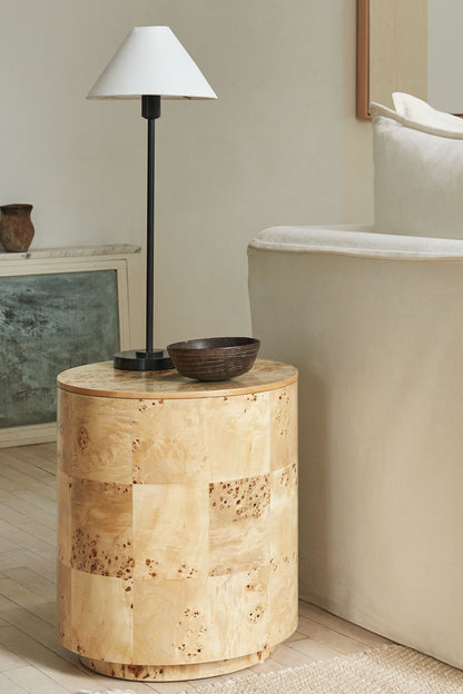 MAPPA BURL VENEER SIDE TABLE