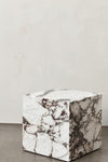 PLINTH CUBIC CALACATTA SIDE TABLE