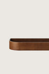 DARK BROWN NINA WOOD AND GLASS SHELF 80