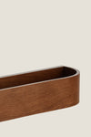 DARK BROWN NINA WOOD AND GLASS SHELF 50