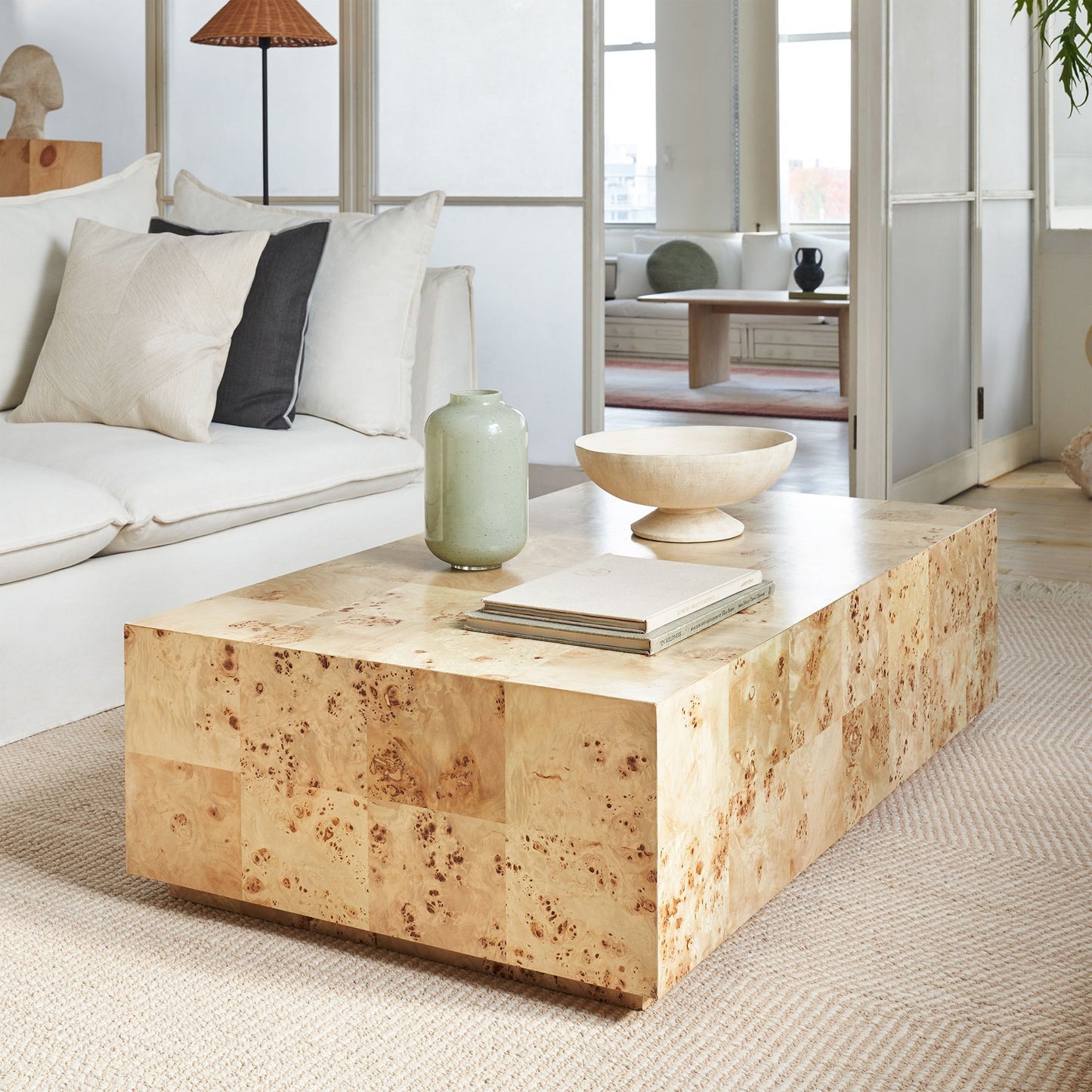 MAPPA BURL VENEER COFFEE TABLE