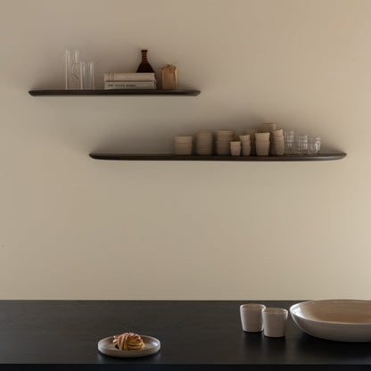 DARK BROWN WAVE WOOD SHELF